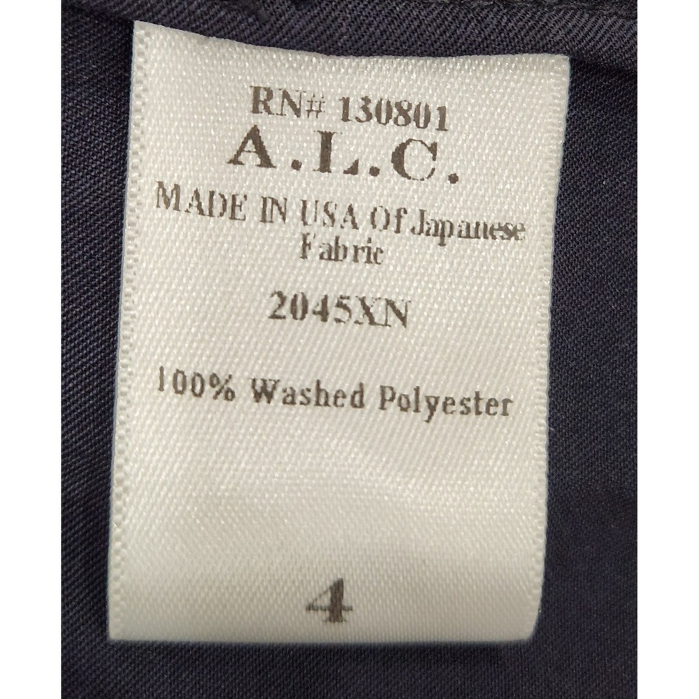 ALC Womens Black Long Sleeve Pleated Front Jumpsuit Hidden Button Size 4 - Picture 9 of 10